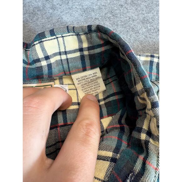 Vintage 90s LL Bean Rangely Flannel Plaid Button Down Shirt Mens L Work Casual - Picture 5 of 9